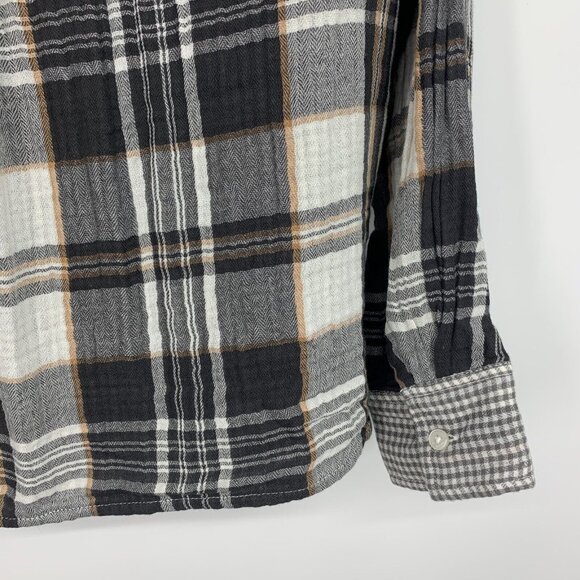 Aerie Top Plaid Button Down Flannel Pajama Shirt Long Sleeve - Picture 9 of 10